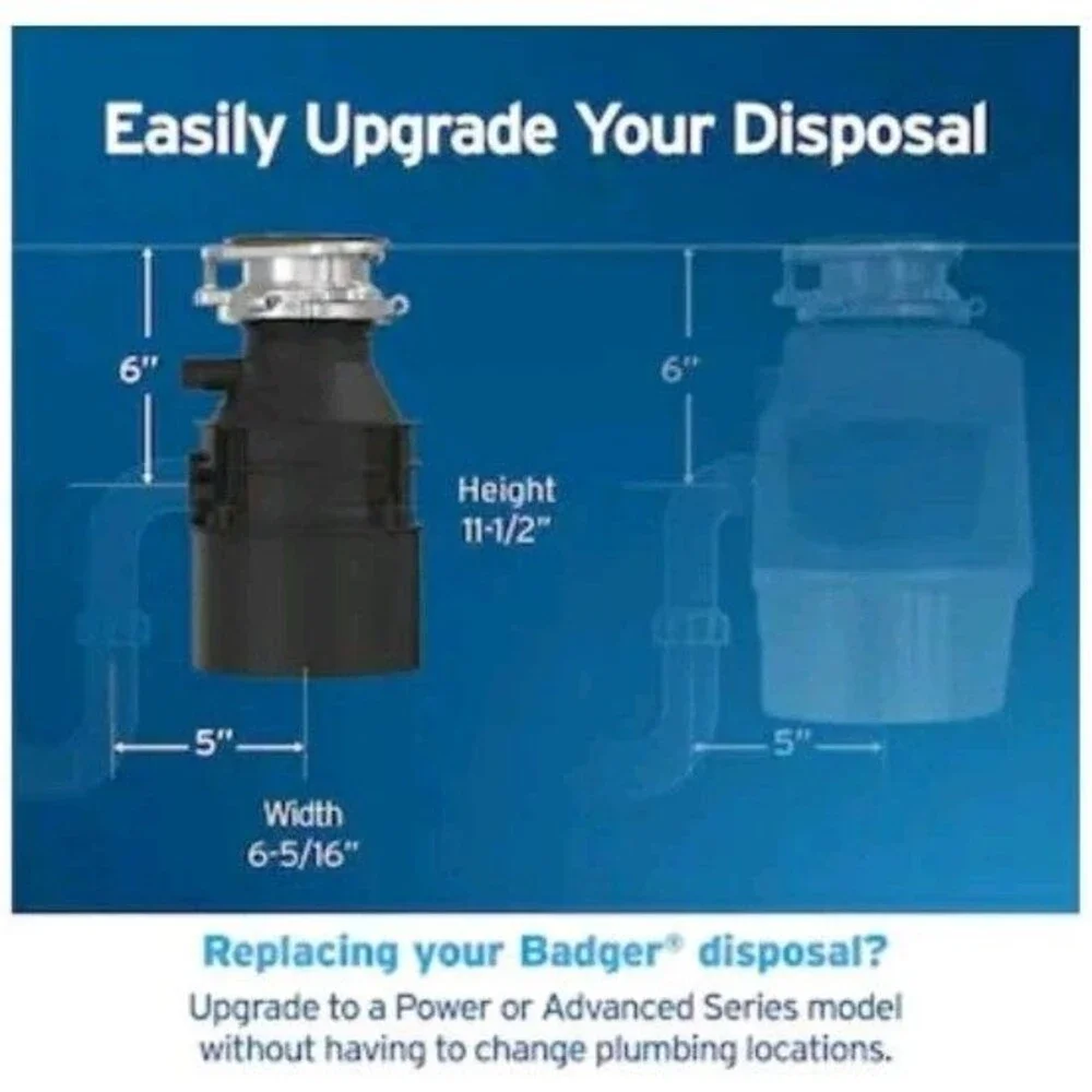 InSinkErator Badger 5XL 1/2 HP Septic Safe Non-corded Garbage Disposal